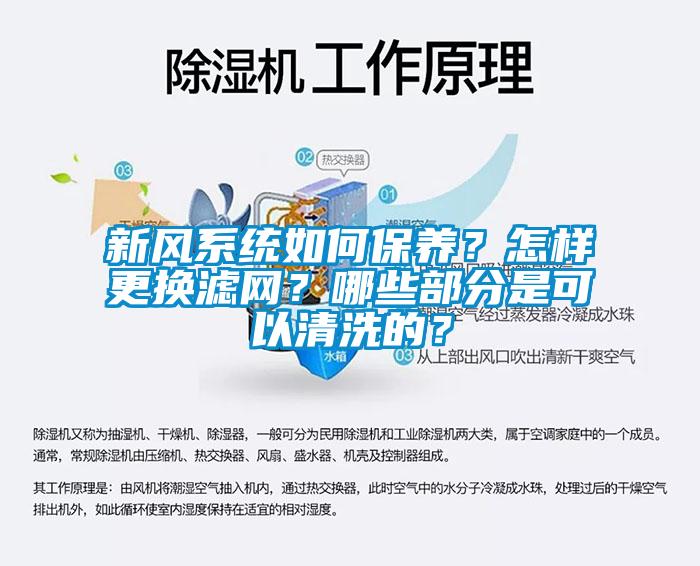 新風系統如何保養？怎樣更換濾網？哪些部分是可以清洗的？